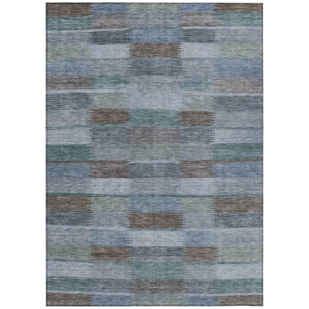 Solvia Blue Washable Indoor - Outdoor Rug - LOOMLAN - LOOMLAN Rugs - Outdoor Rugs