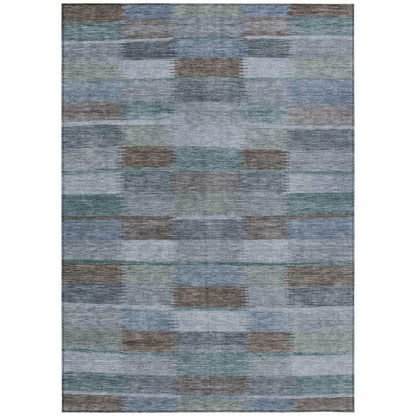 Solvia Blue Washable Indoor - Outdoor Rug - LOOMLAN - LOOMLAN Rugs - Outdoor Rugs