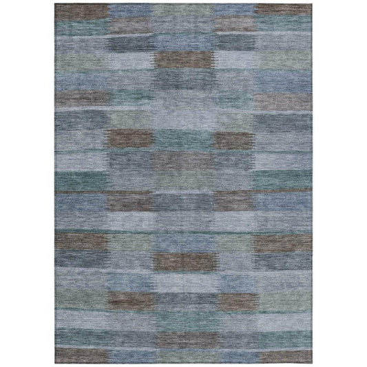 Solvia Blue Washable Indoor - Outdoor Rug - LOOMLAN - LOOMLAN Rugs - Outdoor Rugs