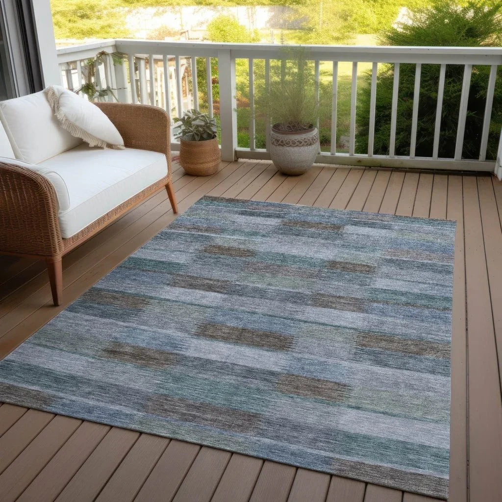 Solvia Blue Washable Indoor - Outdoor Rug - LOOMLAN - LOOMLAN Rugs - Outdoor Rugs