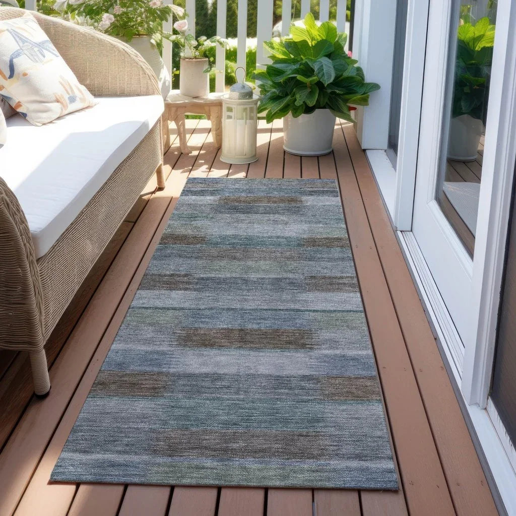 Solvia Blue Washable Indoor - Outdoor Rug - LOOMLAN - LOOMLAN Rugs - Outdoor Rugs
