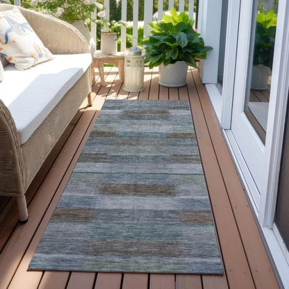 Solvia Blue Washable Indoor - Outdoor Rug - LOOMLAN - LOOMLAN Rugs - Outdoor Rugs