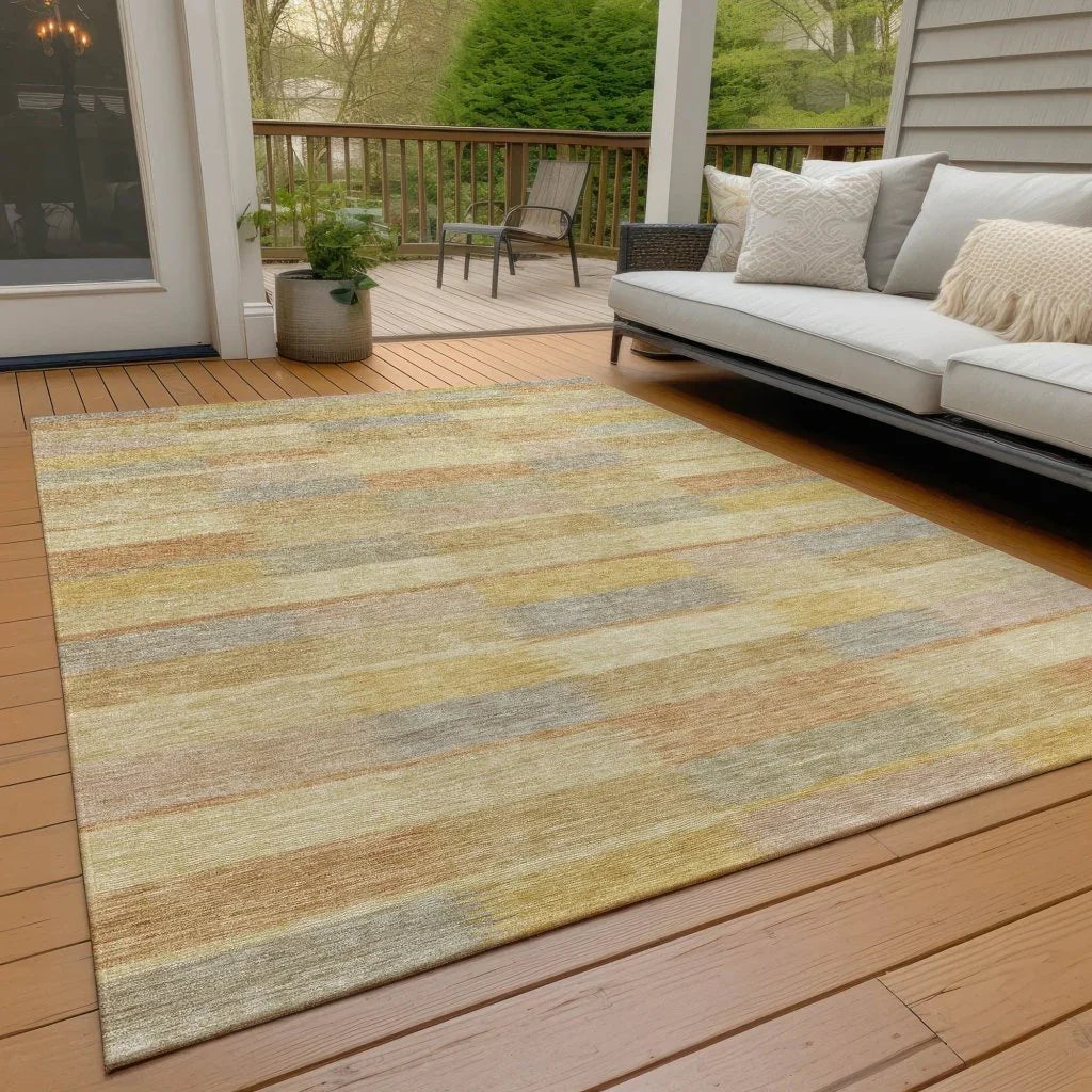 Solvia Gold Washable Indoor - Outdoor Rug - LOOMLAN - LOOMLAN Rugs - Outdoor Rugs