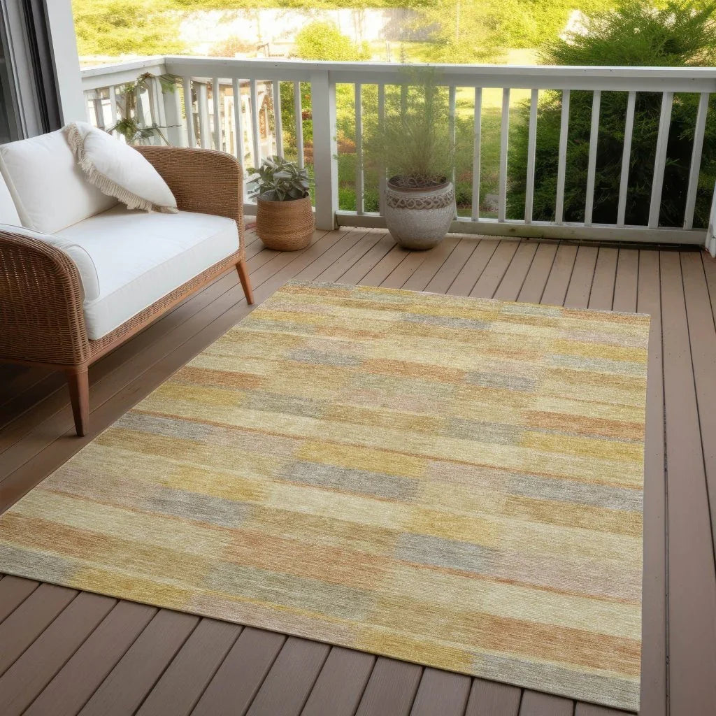 Solvia Gold Washable Indoor - Outdoor Rug - LOOMLAN - LOOMLAN Rugs - Outdoor Rugs