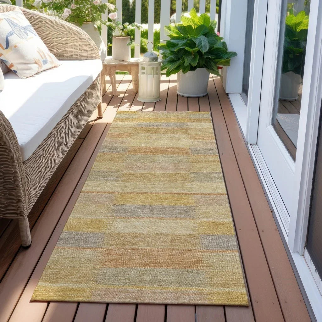 Solvia Gold Washable Indoor - Outdoor Rug - LOOMLAN - LOOMLAN Rugs - Outdoor Rugs