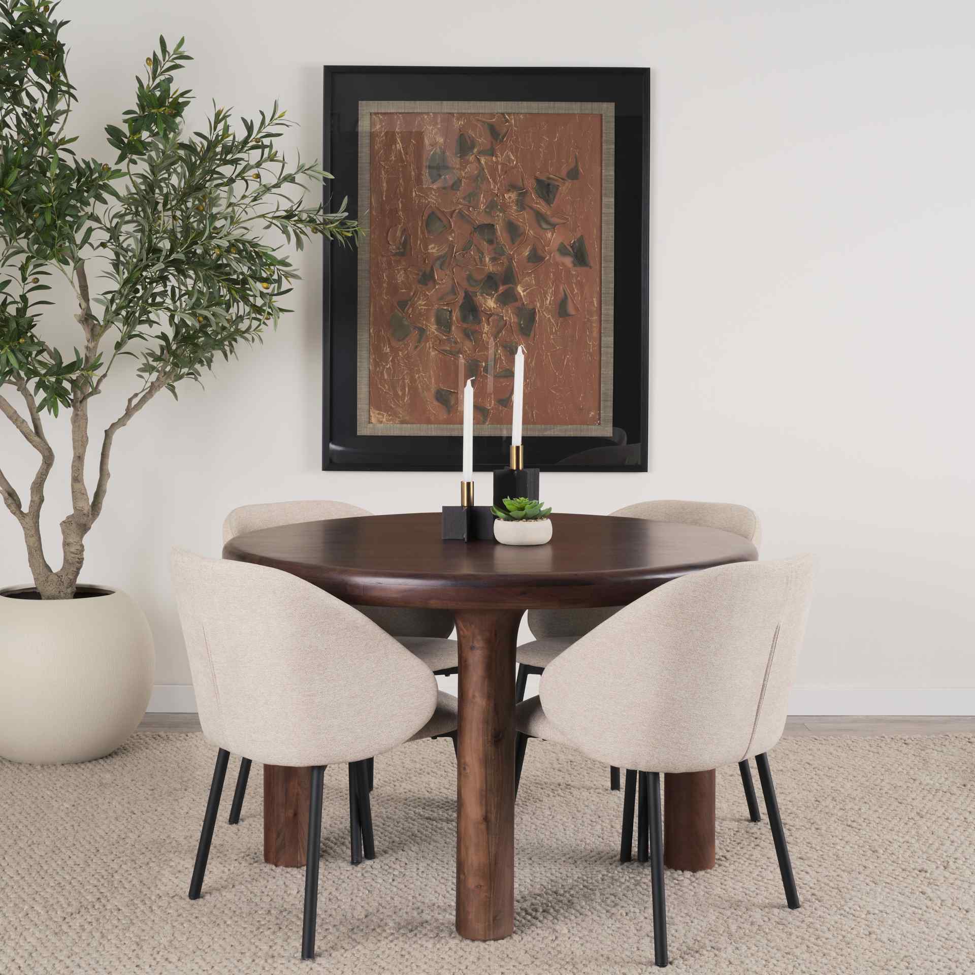 Soma Wood Round Dining Table-Dining Tables-Mercana-LOOMLAN
