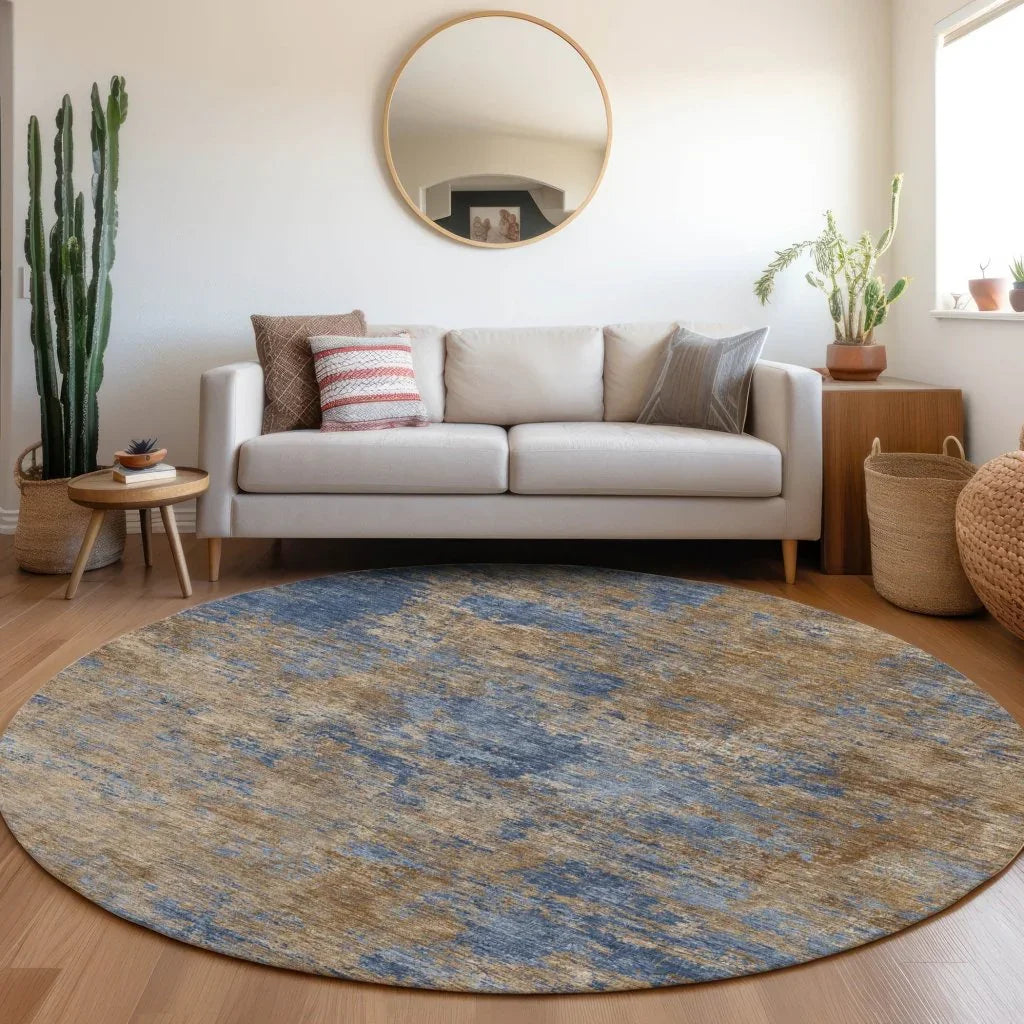 Sonata Blue Washable Indoor-Outdoor Rug-Outdoor Rugs-LOOMLAN Rugs-LOOMLAN