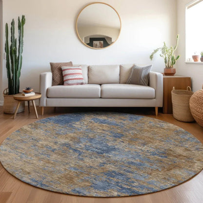 Sonata Blue Washable Indoor-Outdoor Rug-Outdoor Rugs-LOOMLAN Rugs-LOOMLAN