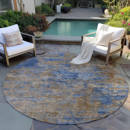 Sonata Blue Washable Indoor-Outdoor Rug-Outdoor Rugs-LOOMLAN Rugs-LOOMLAN