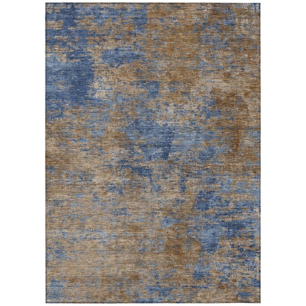 Sonata Blue Washable Indoor-Outdoor Rug-Outdoor Rugs-LOOMLAN Rugs-2'6" x 3'10"-LOOMLAN