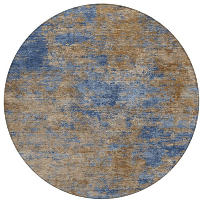 Sonata Blue Washable Indoor-Outdoor Rug-Outdoor Rugs-LOOMLAN Rugs-8' x 8'-LOOMLAN