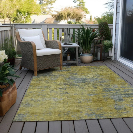 Sonata Gold Washable Indoor-Outdoor Rug-Outdoor Rugs-LOOMLAN Rugs-LOOMLAN
