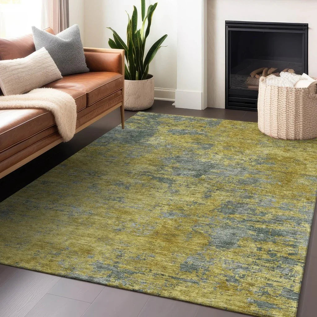 Sonata Gold Washable Indoor-Outdoor Rug-Outdoor Rugs-LOOMLAN Rugs-LOOMLAN
