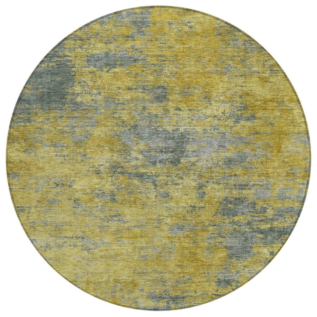Sonata Gold Washable Indoor-Outdoor Rug-Outdoor Rugs-LOOMLAN Rugs-8' x 8'-LOOMLAN