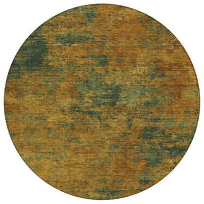 Sonata Orange Washable Indoor-Outdoor Rug-Outdoor Rugs-LOOMLAN Rugs-8' x 8'-LOOMLAN