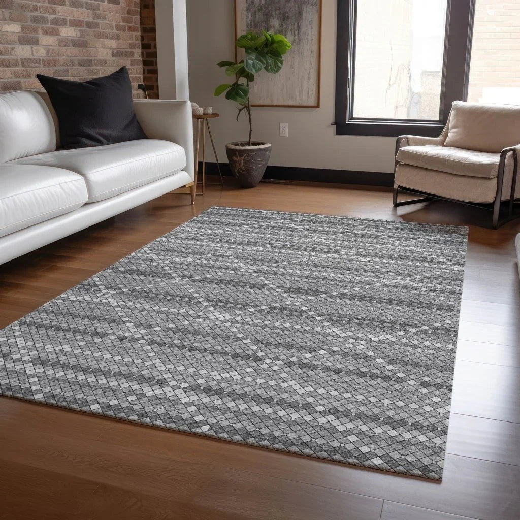 Sonatia Gray Washable Indoor - Outdoor Rug - LOOMLAN - LOOMLAN Rugs - Outdoor Rugs