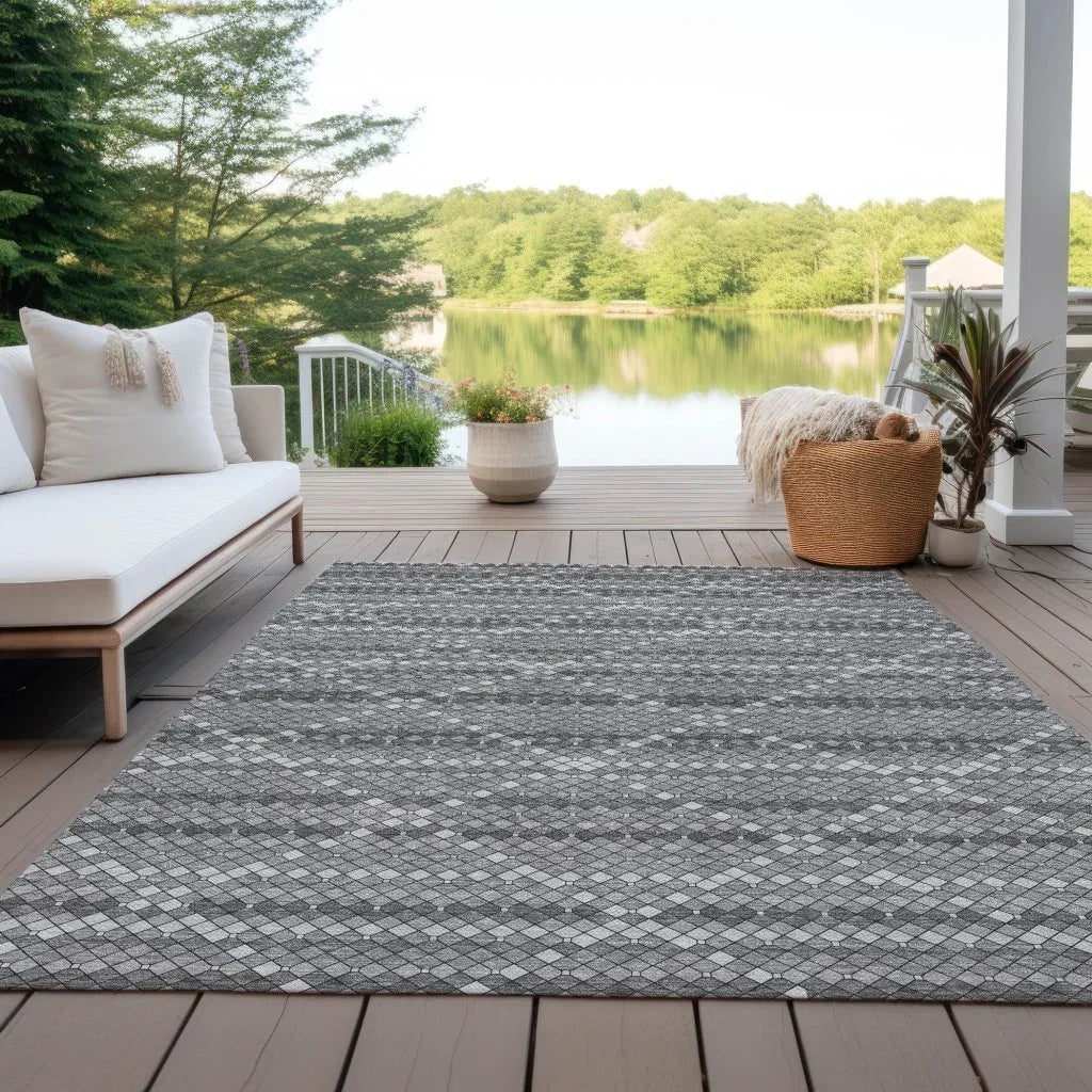 Sonatia Gray Washable Indoor - Outdoor Rug - LOOMLAN - LOOMLAN Rugs - Outdoor Rugs