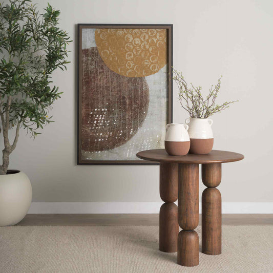 Sonel Pedestal Wooden Foyer Table