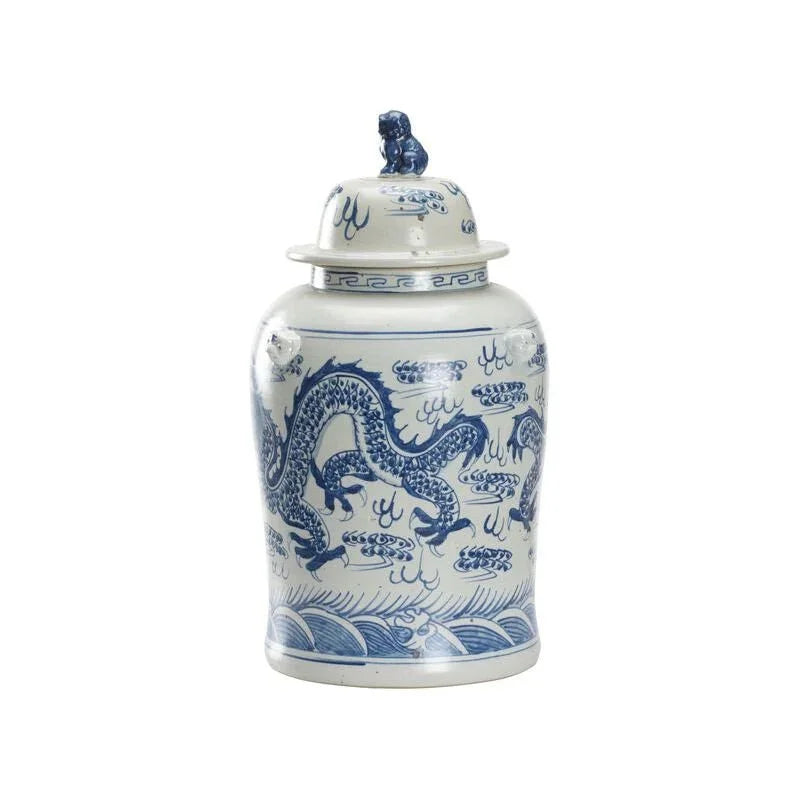 Song Dragon Classic Blue Jar - LOOMLAN - Chelsea House - Vases & Jars