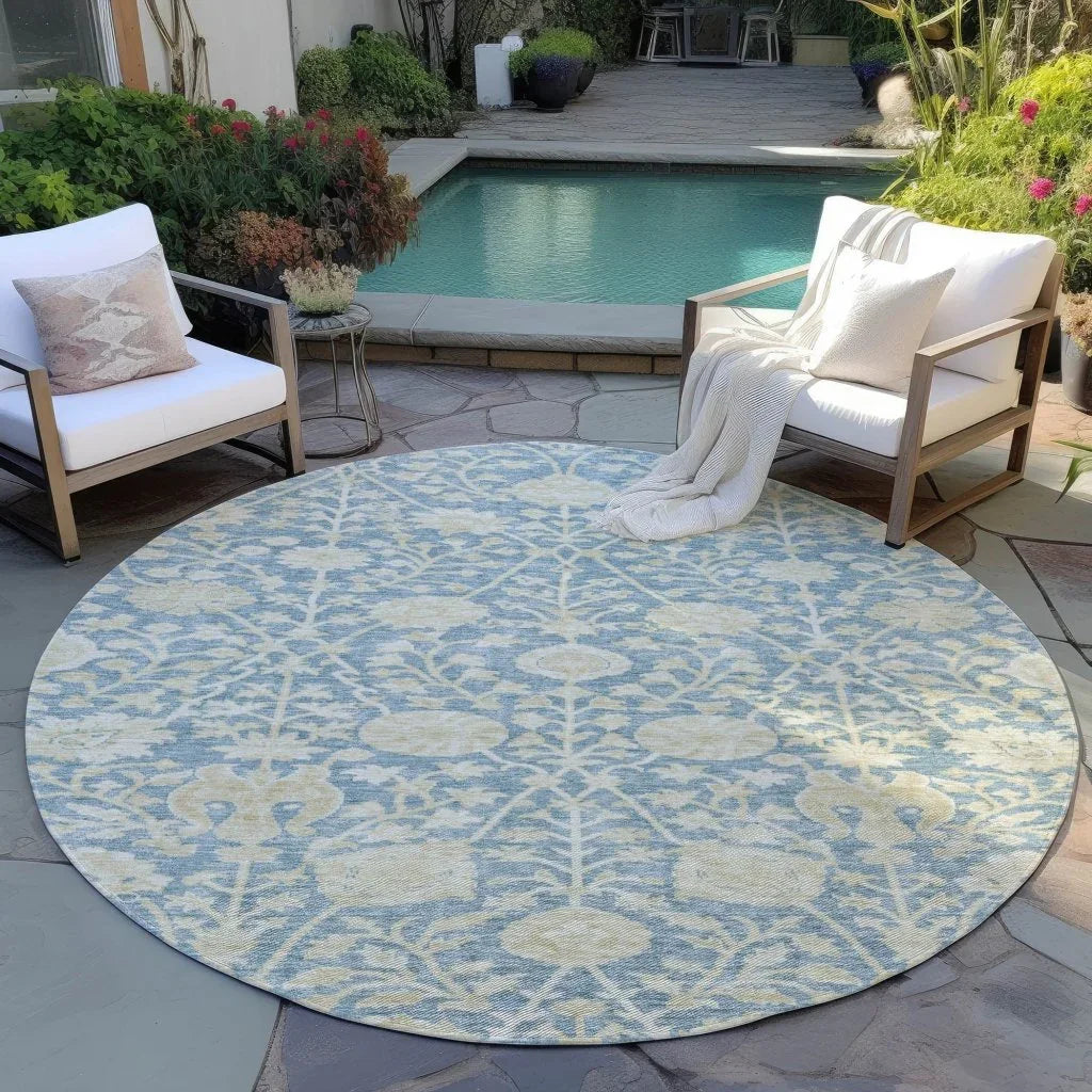 Sonnet Blue Washable Indoor-Outdoor Rug-Outdoor Rugs-LOOMLAN Rugs-LOOMLAN