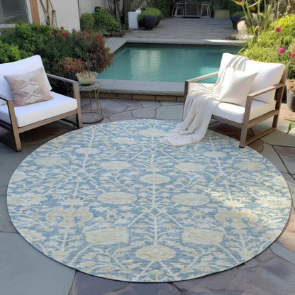 Sonnet Blue Washable Indoor-Outdoor Rug-Outdoor Rugs-LOOMLAN Rugs-LOOMLAN