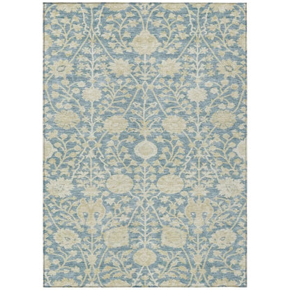 Sonnet Blue Washable Indoor-Outdoor Rug-Outdoor Rugs-LOOMLAN Rugs-2'6" x 3'10"-LOOMLAN