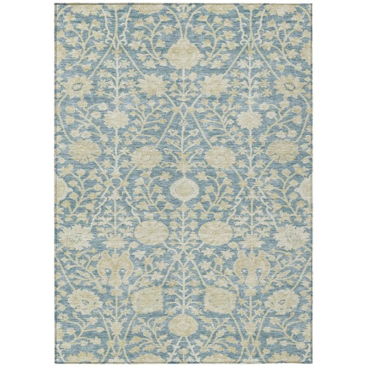 Sonnet Blue Washable Indoor-Outdoor Rug-Outdoor Rugs-LOOMLAN Rugs-2'6" x 3'10"-LOOMLAN