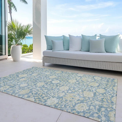 Sonnet Blue Washable Indoor-Outdoor Rug-Outdoor Rugs-LOOMLAN Rugs-LOOMLAN