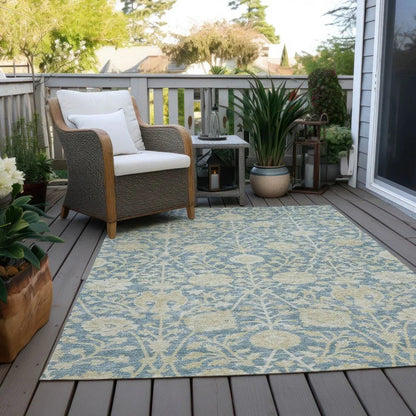 Sonnet Blue Washable Indoor-Outdoor Rug-Outdoor Rugs-LOOMLAN Rugs-LOOMLAN