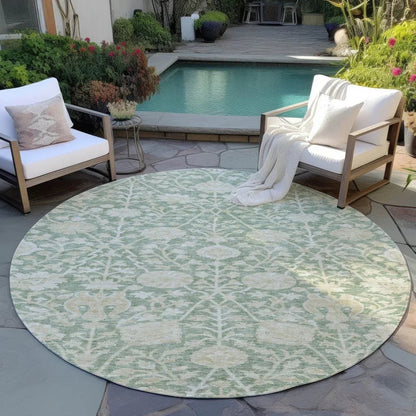 Sonnet Green Washable Indoor-Outdoor Rug-Outdoor Rugs-LOOMLAN Rugs-LOOMLAN