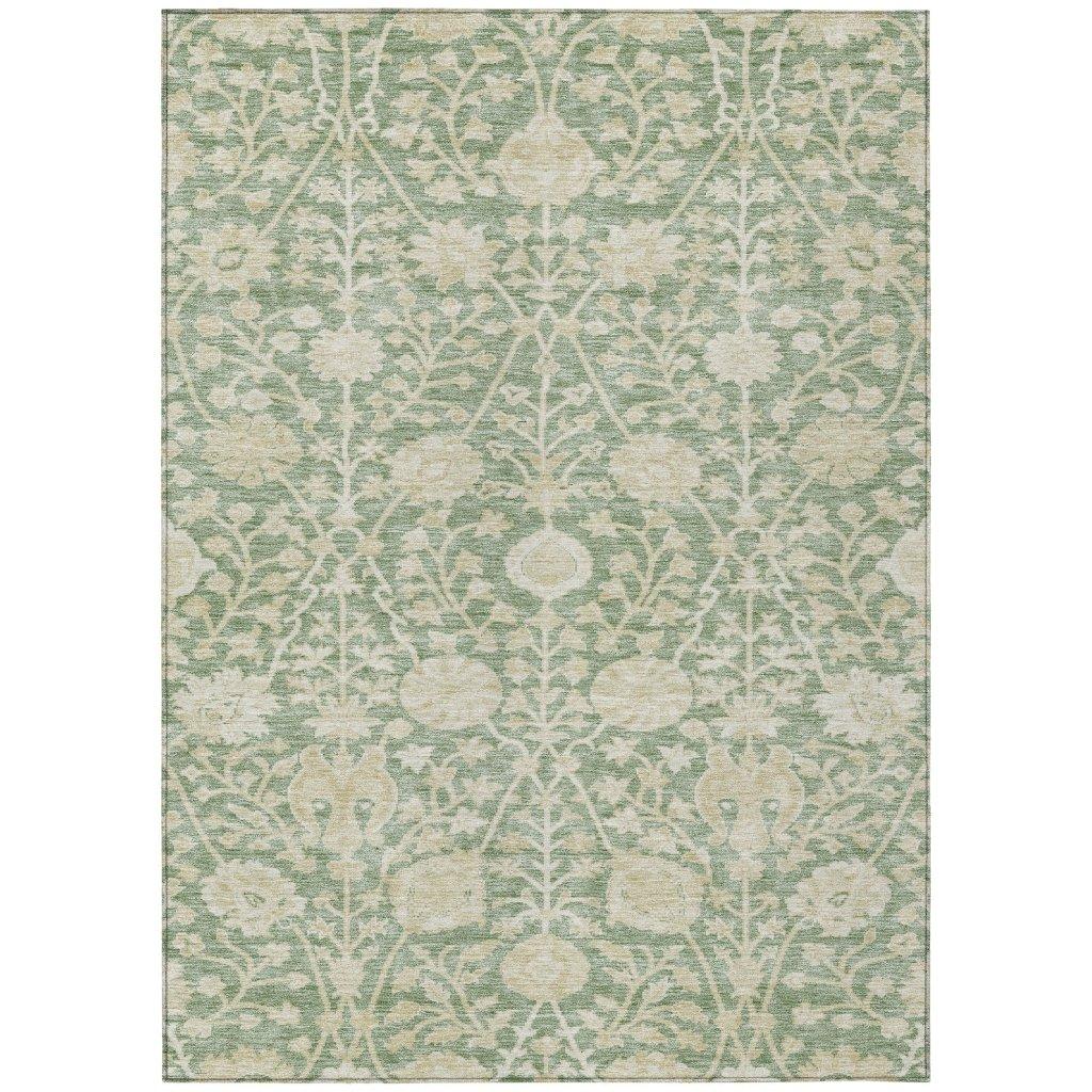 Sonnet Green Washable Indoor-Outdoor Rug-Outdoor Rugs-LOOMLAN Rugs-2'6" x 3'10"-LOOMLAN