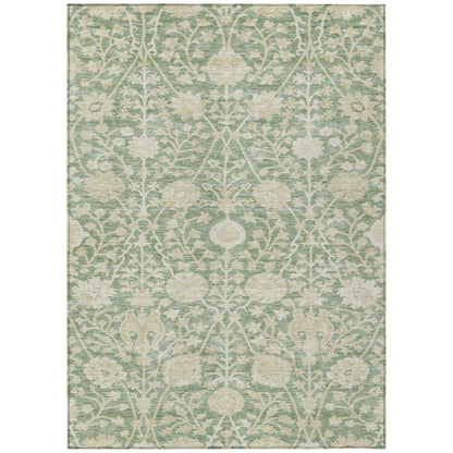 Sonnet Green Washable Indoor-Outdoor Rug-Outdoor Rugs-LOOMLAN Rugs-2'6" x 3'10"-LOOMLAN