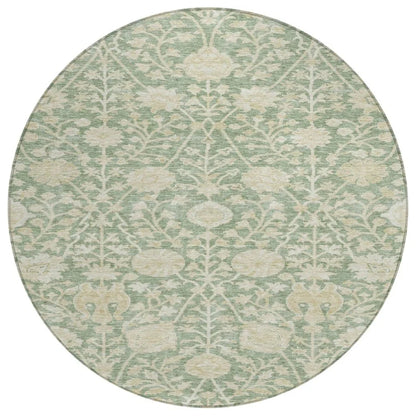 Sonnet Green Washable Indoor-Outdoor Rug-Outdoor Rugs-LOOMLAN Rugs-8' x 8'-LOOMLAN