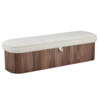 Sonny Flecked Oatmeal Fabric Bedroom Bench - LOOMLAN - Moe's Home - Bedroom Benches