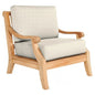Sonoma Teak Deep Outdoor Club Chair Sunbrella Cushion-Outdoor Accent Chairs-HiTeak-Canvas-LOOMLAN