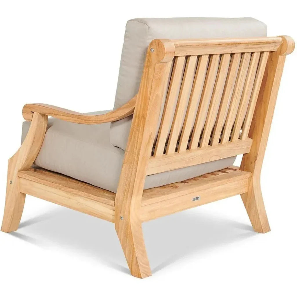 Sonoma Teak Deep Outdoor Club Chair Sunbrella Cushion-Outdoor Accent Chairs-HiTeak-LOOMLAN