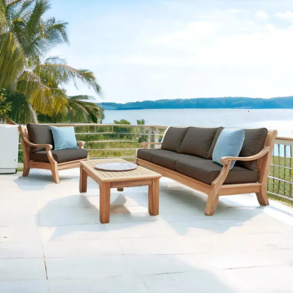 Sonoma Teak Deep Outdoor Couch Sunbrella Cushions - LOOMLAN - HiTeak - Outdoor Sofas & Loveseats