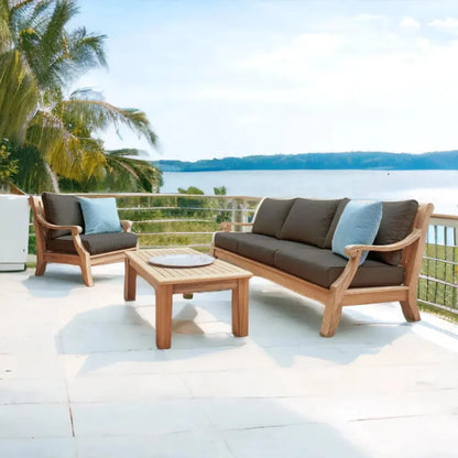 Sonoma Teak Deep Outdoor Couch Sunbrella Cushions - LOOMLAN - HiTeak - Outdoor Sofas & Loveseats