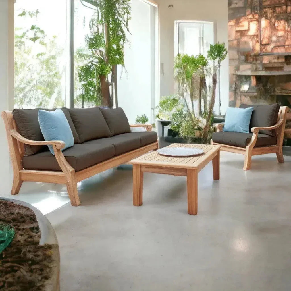 Sonoma Teak Deep Outdoor Couch Sunbrella Cushions - LOOMLAN - HiTeak - Outdoor Sofas & Loveseats