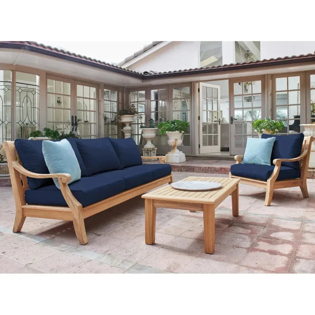 Sonoma Teak Deep Outdoor Couch Sunbrella Cushions - LOOMLAN - HiTeak - Outdoor Sofas & Loveseats