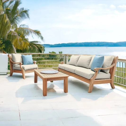 Sonoma Teak Deep Outdoor Couch Sunbrella Cushions - LOOMLAN - HiTeak - Outdoor Sofas & Loveseats