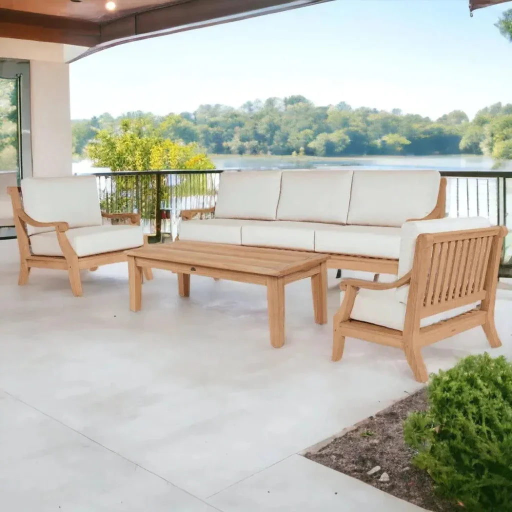 Sonoma Teak Deep Outdoor Couch Sunbrella Cushions - LOOMLAN - HiTeak - Outdoor Sofas & Loveseats