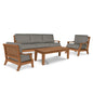 Sonoma Teak Patio Deep Sofa Set with Sunbrella 4PC - LOOMLAN - HiTeak - Outdoor Sofas & Loveseats