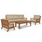 Sonoma Teak Patio Deep Sofa Set with Sunbrella 4PC - LOOMLAN - HiTeak - Outdoor Sofas & Loveseats