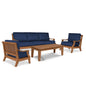 Sonoma Teak Patio Deep Sofa Set with Sunbrella 4PC - LOOMLAN - HiTeak - Outdoor Sofas & Loveseats