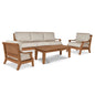 Sonoma Teak Patio Deep Sofa Set with Sunbrella 4PC - LOOMLAN - HiTeak - Outdoor Sofas & Loveseats