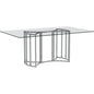 Sophia Chrome & Glass Silver Rectangular Dining Table-Dining Tables-Bassett Mirror-LOOMLAN