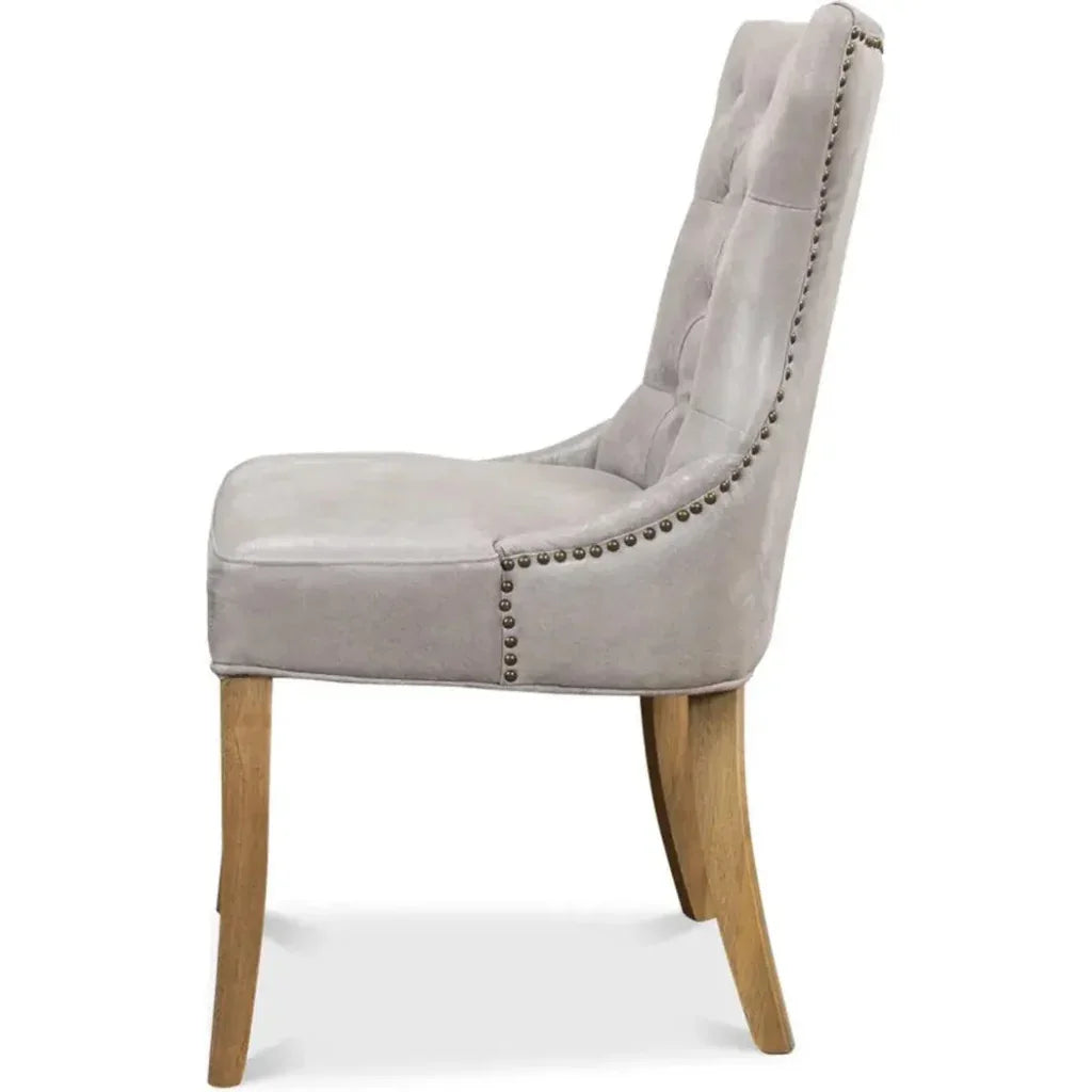 Sophie Leather Armless Dining Chair 2PC - LOOMLAN - Sarreid - Dining Chairs