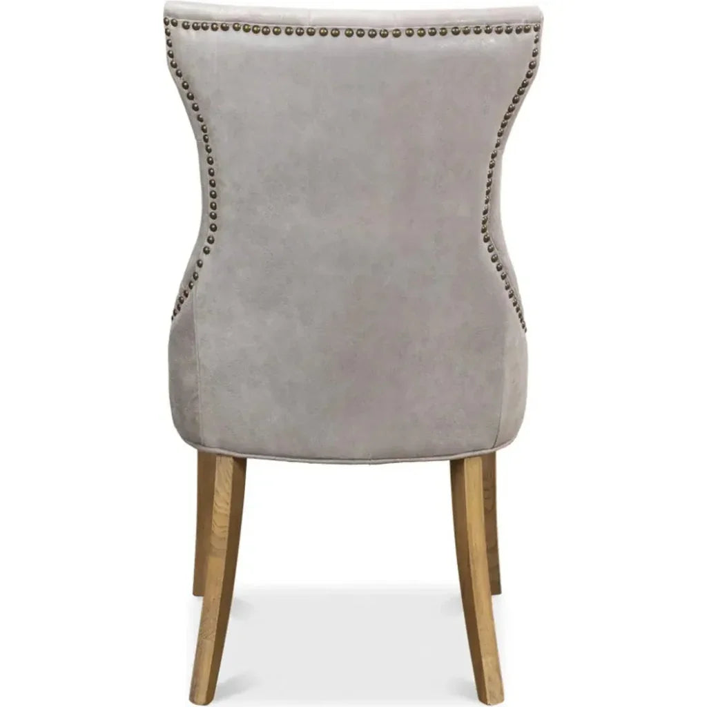 Sophie Leather Armless Dining Chair 2PC - LOOMLAN - Sarreid - Dining Chairs