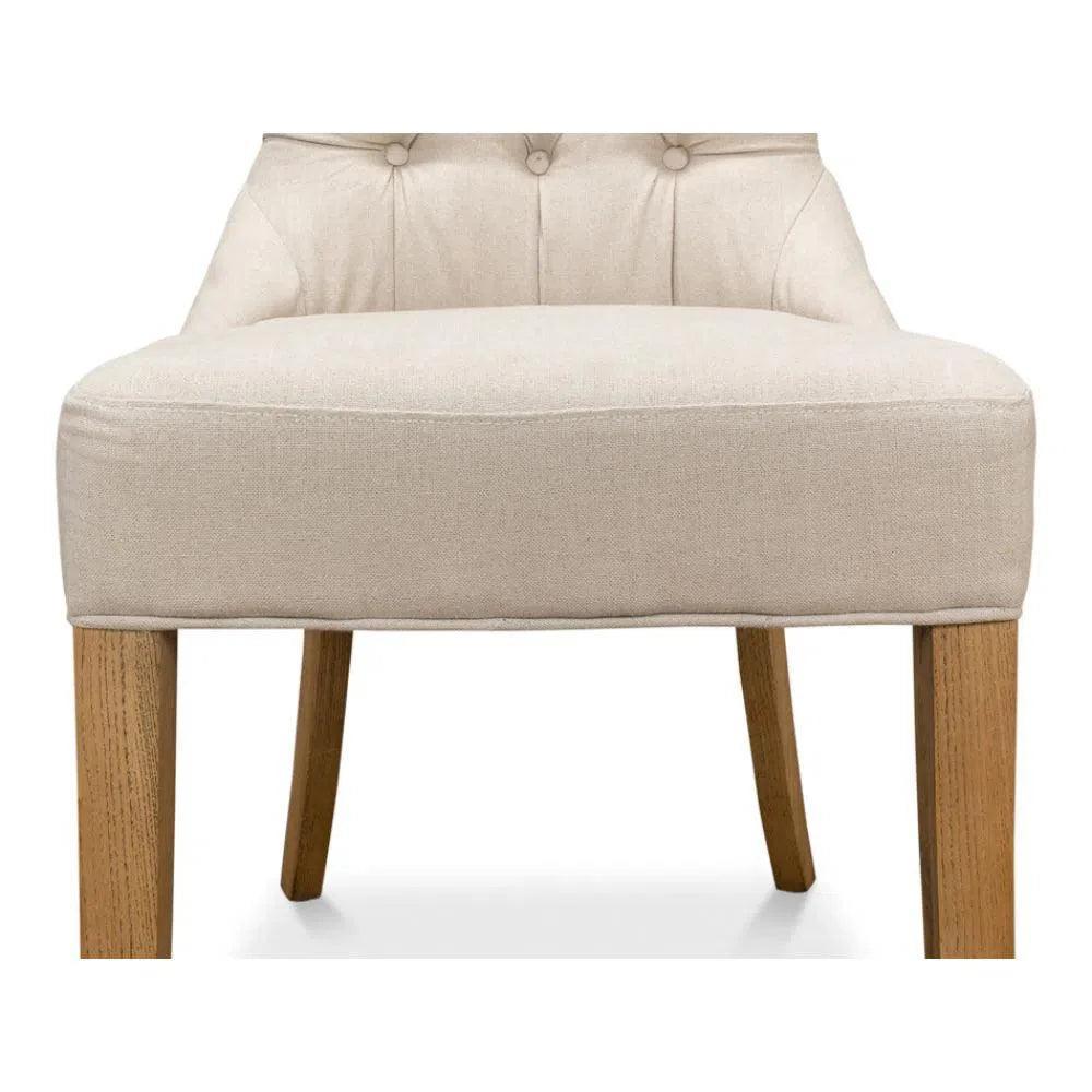 Sophie Leather Armless Dining Chair 2PC - LOOMLAN - Sarreid - Dining Chairs